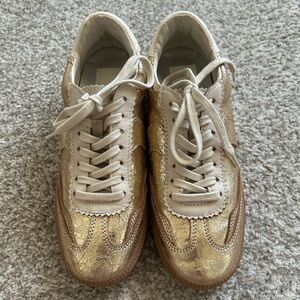 Dolce Vita Gold and Cream Sneakers